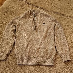 Carter's Boy's Tan/White Half Zip-Up Sweater